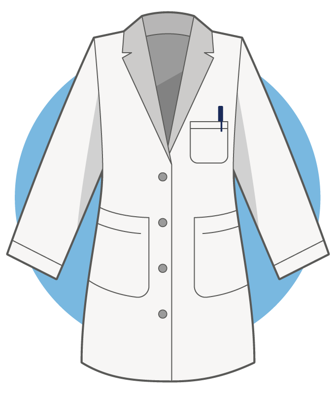 Illustration of a white lab coat